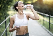 A young fit woman with flat stomach